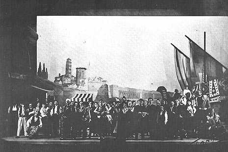 prizor iz prvog čina opere Adel i MAra na zagrebačkoj premijeri 1933.