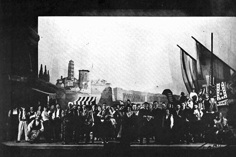 Prizor iz prvog čina opere Adel i Mara na zagrebačkoj premijeri 1933.