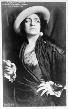 Anka Horvat kao Carmen – Georges Bizet, Carmen, Dresden, 1916.