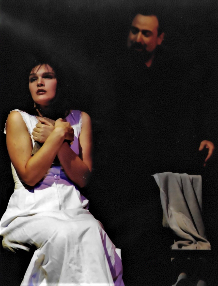 Adela Golac Rilović (Gilda) i Ante Ivić (Vojvoda od Mantove), Giuseppe Verdi <em>Rigoletto</em>, HNK Split, premijera 2000.