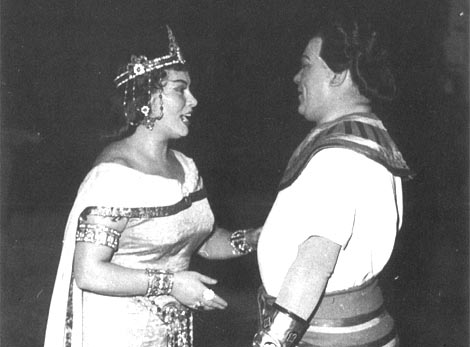 Biserka Cvejić (Amneris) i Attilio Planinšek (Radames) – Giuseppe Verdi, Aida, Splitske ljetne priredbe, 1961.