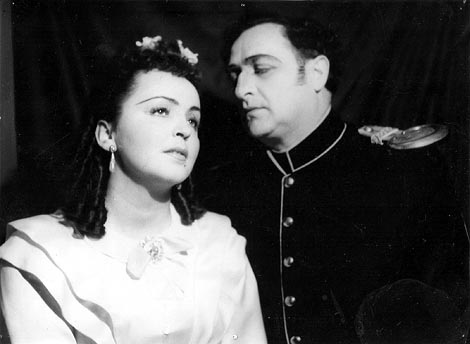 Dragica Martinis (Liza) i Josip Gostič (Herman) – Petar Iljič Čajkovski, Pikova dama, HNK u Zagrebu, 1946.