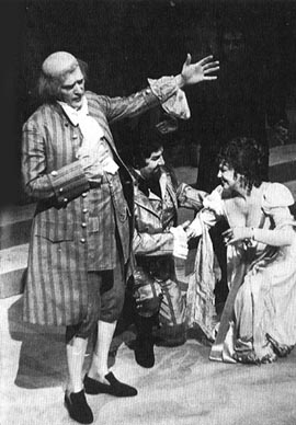 Marijan Jurišić (Don Pasquale), Krunoslav Cigoj (Ernesto) i Nada Ruždjak (Norina) - Gaetano Donizetti, Don Pasquale, Zagreb, 1985.