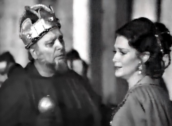 Ferdinand Radovan (Simon Boccanegra) i Cynthia Hansell-Bakić (Amelia Grimaldi), Giuseppe Verdi, <em>Simon Boccanegra</em>, Peristil, Splitsko ljeto, 1978. 