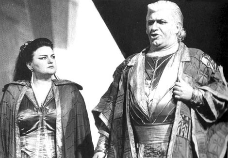 Mirella Toić (Sinaide) i Franjo Petrušanec (Faraon) – Gioachino Rossini, Mojsije, Splitsko ljeto, 1992.