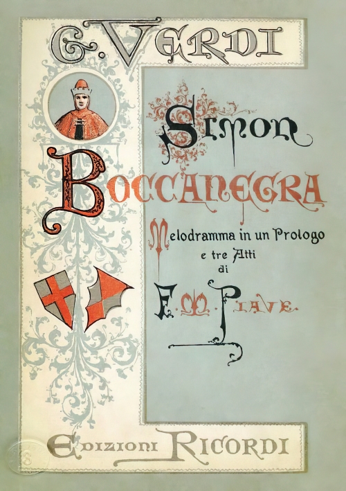 Naslovnica libreta druge verzije Verdijeve opere <em>Simon Boccanegra</em>