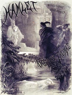 Plakat za praizvedbu HAmleta 1868.