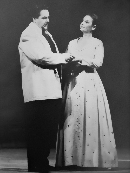 Hrid Matić (Lenski) i Cecilija Car (Olga), Petar Iljič Čajkovski <em>Evgenij Onjegin</em>, HNK u Zagrebu 1998.