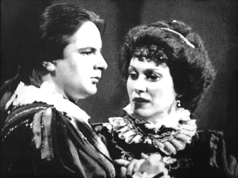 Hrid Matić (Don Ottavio) i Cynthia Hansell-Bakić (Donna Anna), Wolfgang Amadeus Mozart <em>Don Giovanni</em>, HNK Split, premijera 1984.