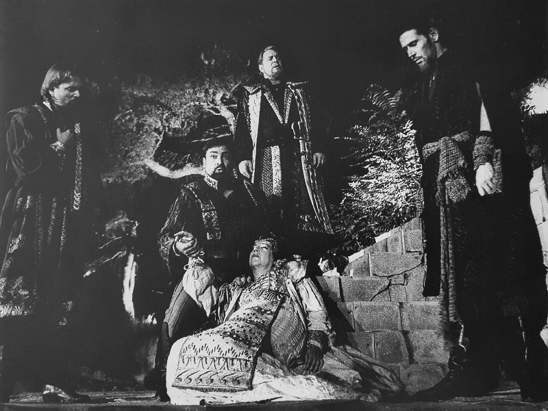 Ante Ivić (Petar), Zlatomira Nikolova (Mila), Dinko Lupi (Ivan Gojsalić) i Ivica Čikeš (Kolumbat), Jakov Gotovav <em>Mila Gojsalića</em>, Splitsko ljeto, tvrđava Gripe, premijera 1995.