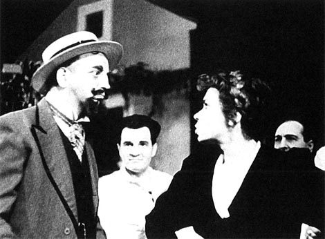 Franjo Godec (Paron Frane) i Jana Puleva (Šiora Kate) – Tihomil Vidošić, Stari mladić, Narodno kazalište „Ivan Zajc“ Rijeka, praizvedba 10. svibnja 1960.