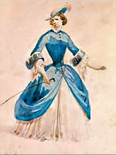 Skica Violettina kostima s praizvedbe Verdijeve <em>Traviate</em>, 6. ožujka 1853. 