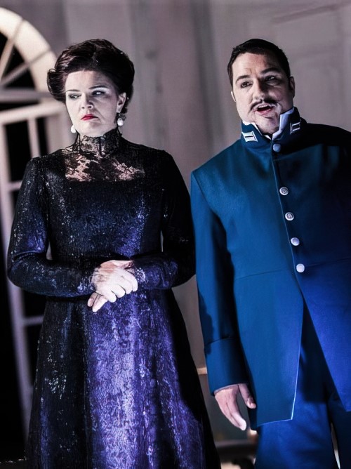 Adela Golac-Rilović (Elizabeta) i Ljubomir Puškarić (Posa), Giuseppe Verdi <em>Don Carlo</em>, HNK u Zagrebu, premijera 2017.