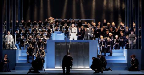 prizor iz prvog čina; Hrvatsko narodno kazalište u Zagrebu: Richard Wagner, Lohengrin, dir. Nikša Bareza, red. Kurt Josef Schildknecht