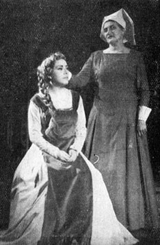 Andrica Dumanić (Senta) i Marija Gatin (Mary) – Richard Wagner, Ukleti Holanedez, Narodno kazalište Split, 1957.