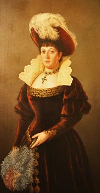 Marija Prikril kao kraljica Margarete de Valois u Mayerbeerovoj operi Hugenotti, Marijana Jakabffy-Mücke, Zagreb 1887. godine. Muzej grada Zagreba