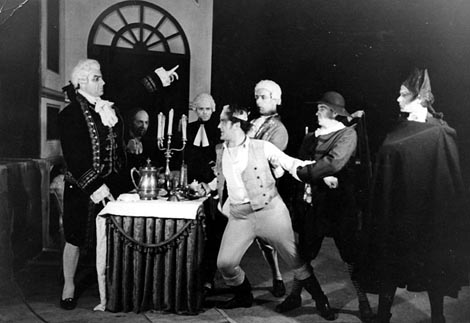 Ante Marušić (Scarpia) i Mario Gjuranec (Cavaradossi)  – Giacomo Puccini, Tosca, Narodno kazalište Split, 1946.