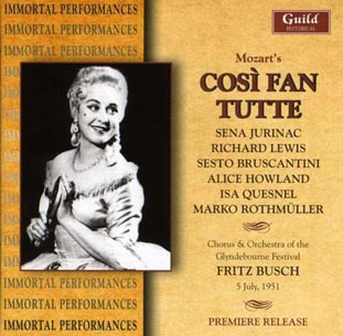 Naslovnica CD-a izdanja žive snimke opere <em>Così fan tutte</em> na Opernom festivalu u Glyndebourneu od 5. srpnja 1951.