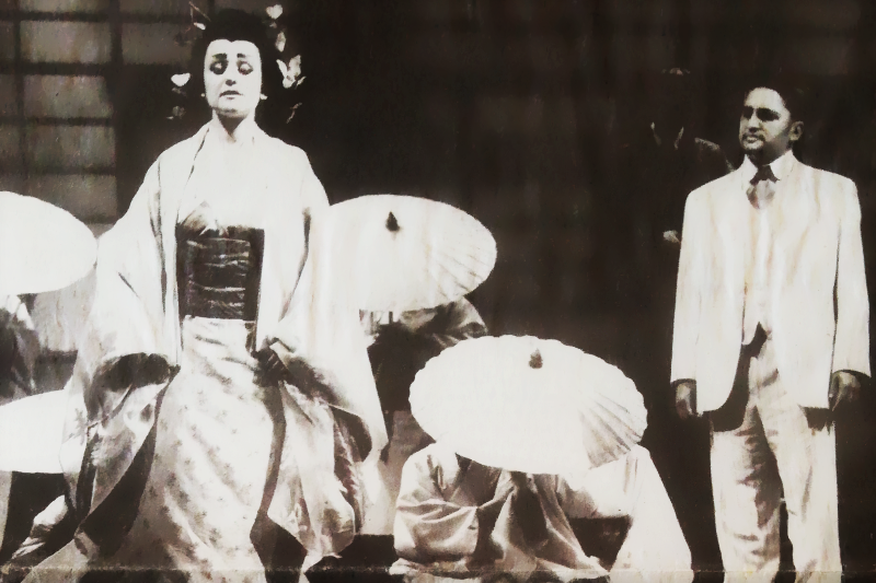Miljenka Grđan (Cio-Cio-San), Saša Ivaci (Sharpless), Giacomo Puccini, <em>Madame Butterfly</em>, HNK u Zagrebu, premijera 2000.