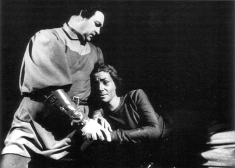 Josip Gostič (Manrico) i Nada Puttar-Gold (Azucena), Giuseppe Verdi, <em>Trubadur</em>, HNK u Zagrebu, 1954.