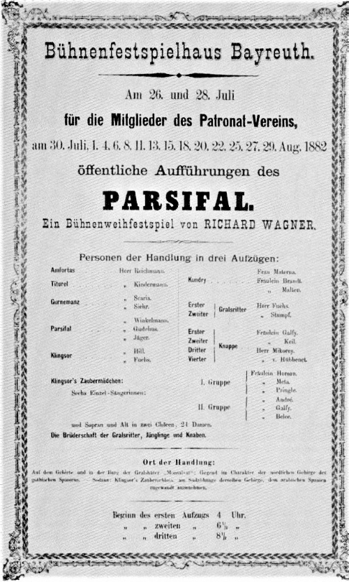 Poster praizvedbe Wagnerove opere <em>Parsifal</em>