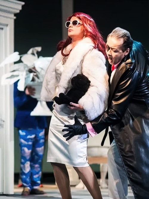 Sofia Ameli Gojić (Princeza Clarice), Davor Radić (Leandro), Sergej Sergejevič Prokofjev, <em>Zaljubljen u tri naranče</em>, HNK u Zagrebu, 2017.