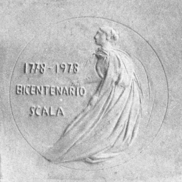 Zlatna medalja izdana 1978. u povodu 200. obljetnice Scale – Maria Callas kao Ifigenija