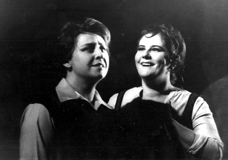 Sena Jurinac (Leonora) i Branka Beretovac (Marzellina) – Ludwig van Beethoven: Fidelio, HNK u Zagrebu, premijera 1970.