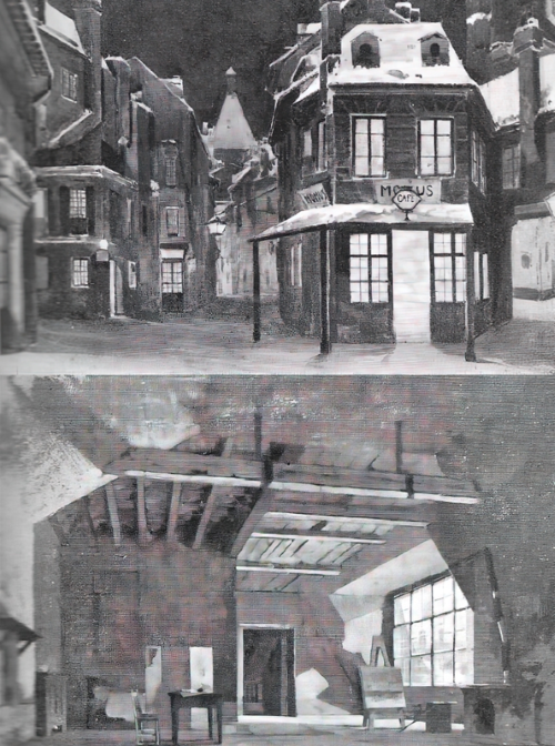 Scenski nacrti Riccarda Salvadorija za 1. 2. i 4. čin