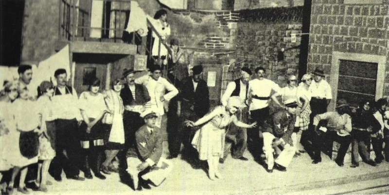 Prizor s praizvedbe <em>Splitskog akvarela</em> u Splitu 5. ožujka 1928.