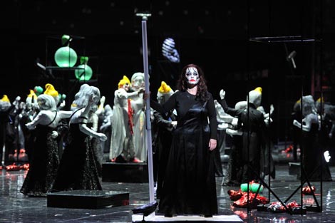 Eva Johansson (Brünnhilda); Nationaltheater Mannheim, dir. Dan Ettinger, red. Achim Freyer, foto: Hans Jörg Michel