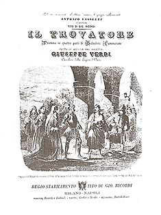 NAslovnica prvog izdanja partiture Trubadura