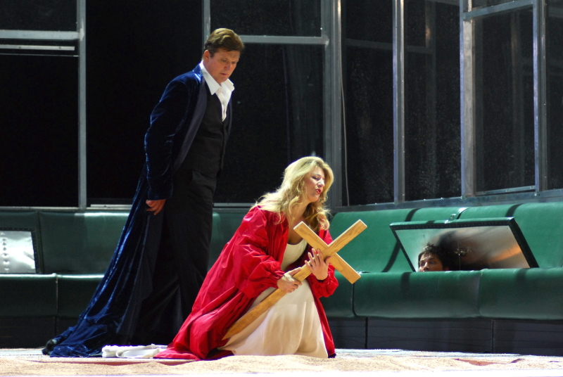 Zrinko Sočo (Don Ottavio) i Christiane Boesiger (Donna Anna), Wolfgang Amadeus Mozart <em>Don Giovanni</em>, HNK u Zagrebu, premijera 2013.