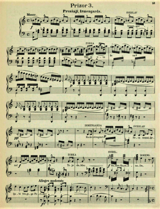 Tercet Zorke, Irmengarde i Sveslava <em>Tko je ova žena</em>, iz IV. čina opere <em>Porin</em>.